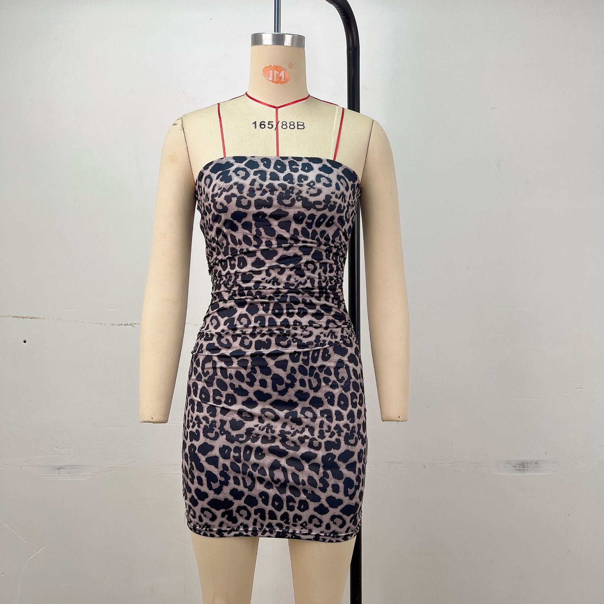 Women Clothing Summer Printed Slim Fit Sheath Dress Denim Color Advanced Tube Top