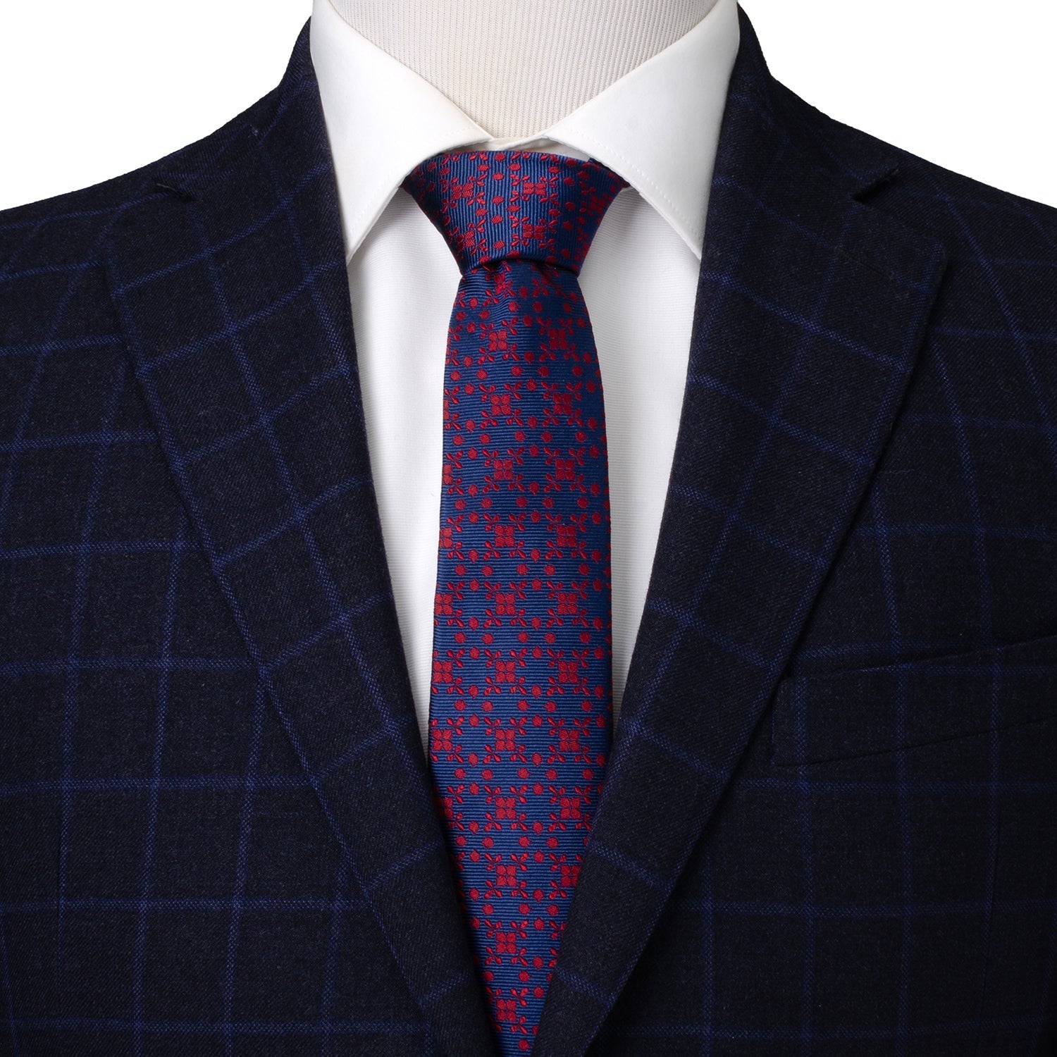 Navy/Red Patterned Men&