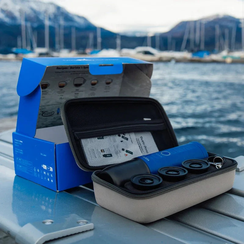 Nano Portable Espresso Machine Set (Ocean Blue) by OutIn