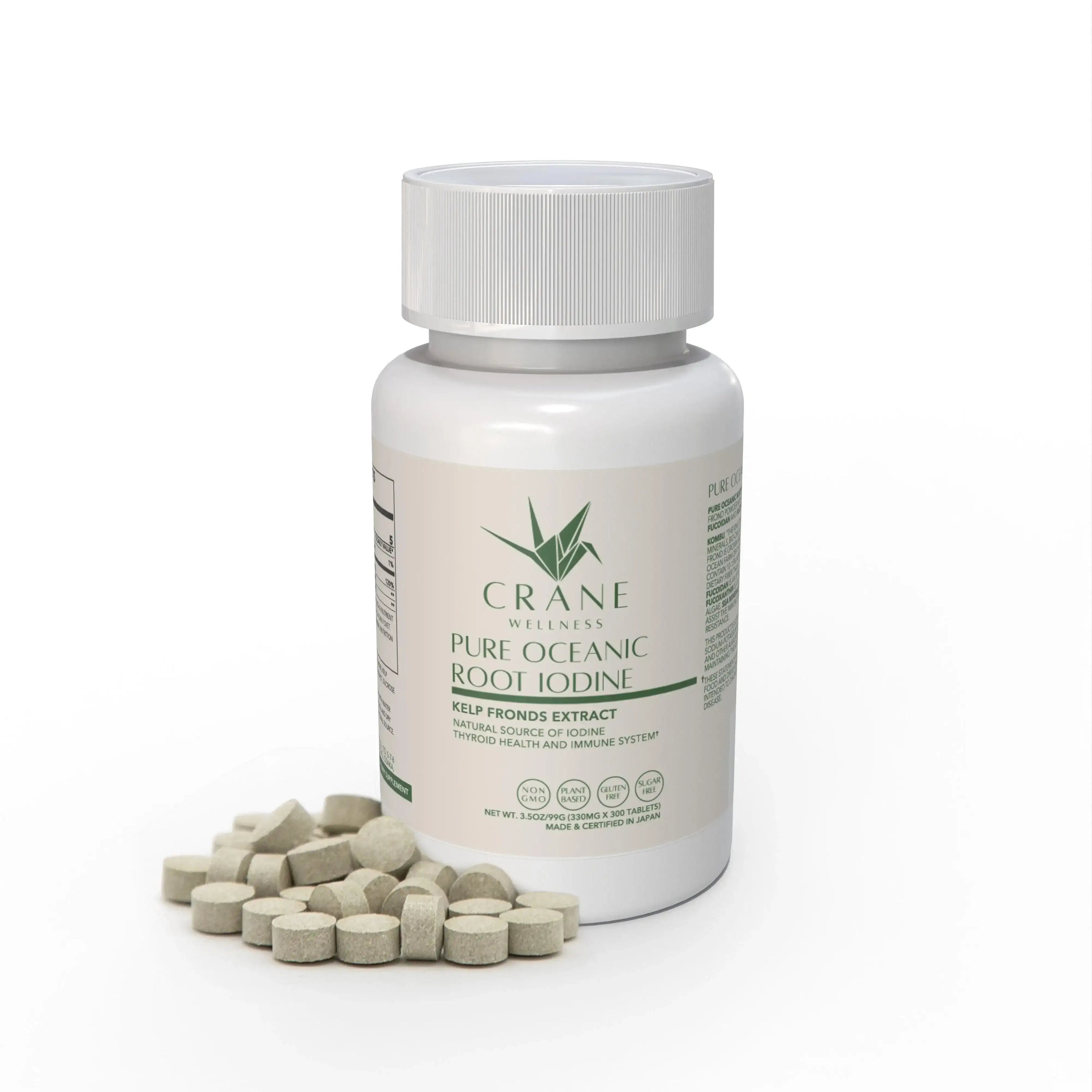 Pure Oceanic Root Iodine Kelp Root Tablets by Crane Wellness