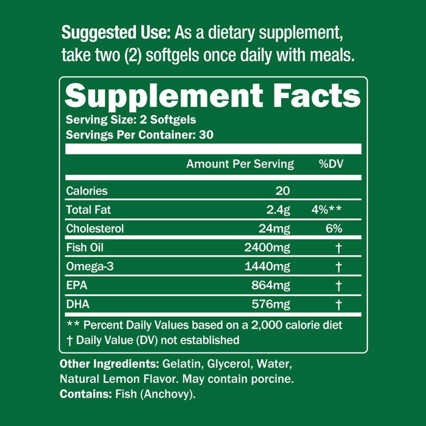 High Dose Omega 3 Fish Oil Supplement 60 Softgels by Healthspan Holistic