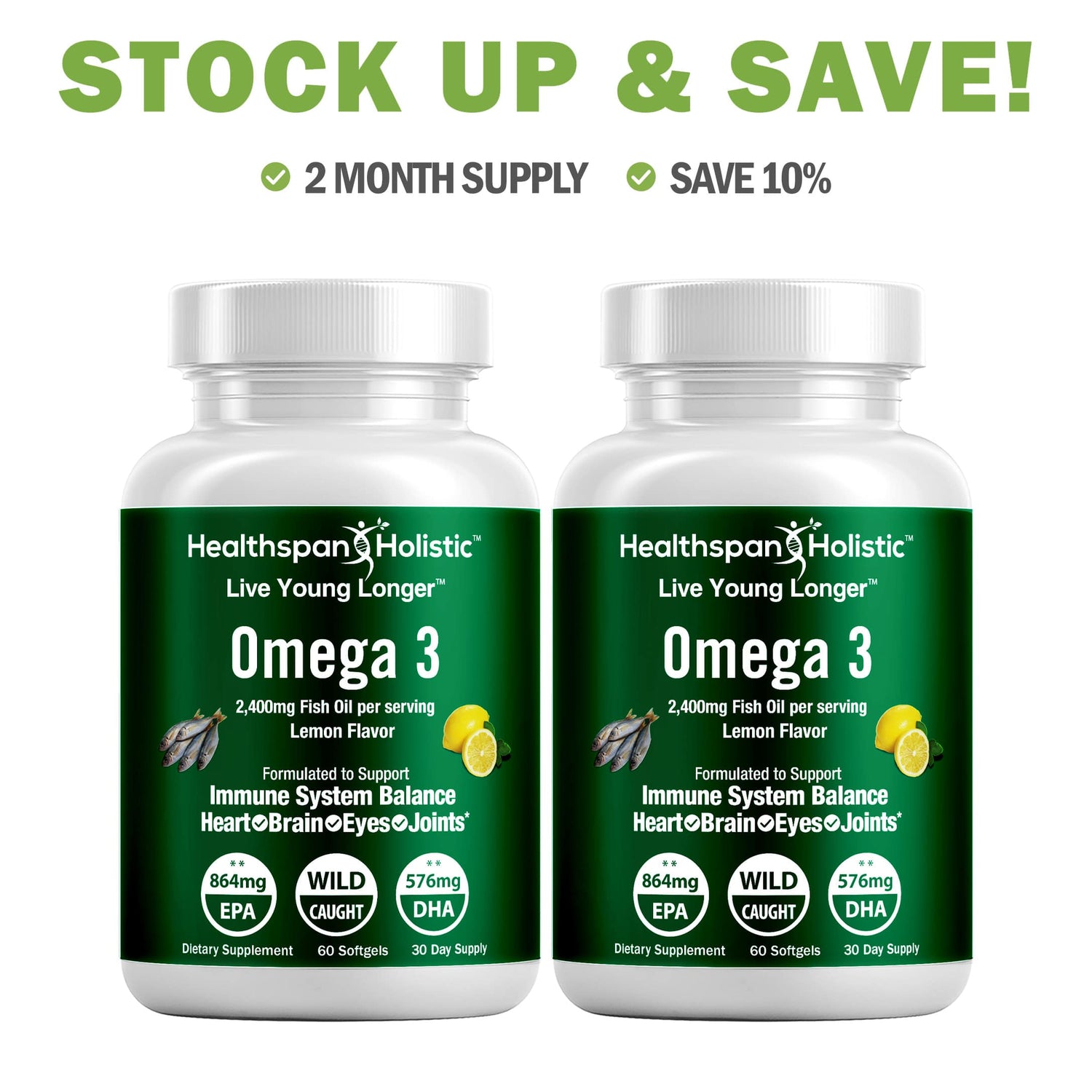 High Dose Omega 3 Fish Oil Supplement 60 Softgels by Healthspan Holistic