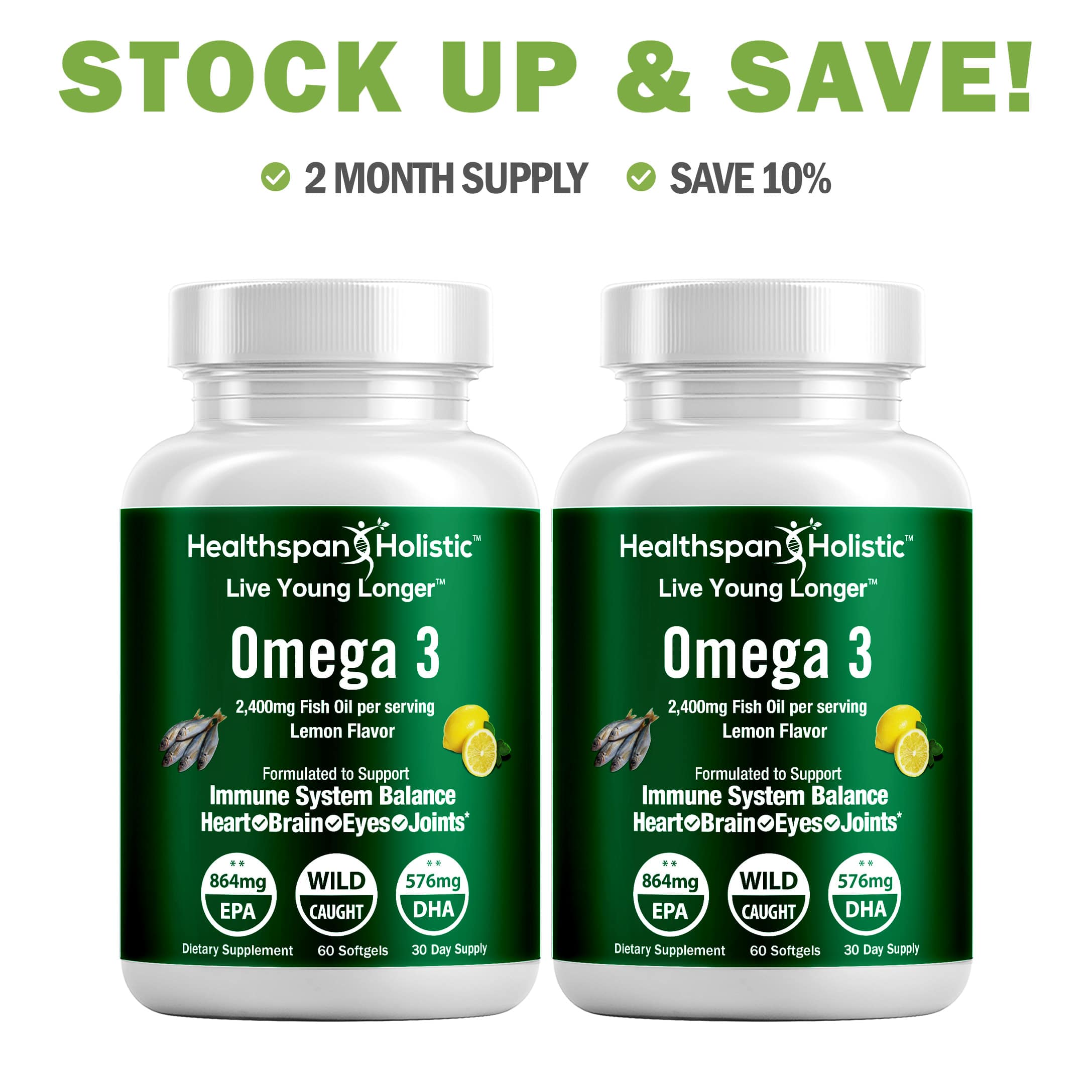 High Dose Omega 3 Fish Oil Supplement 60 Softgels by Healthspan Holistic