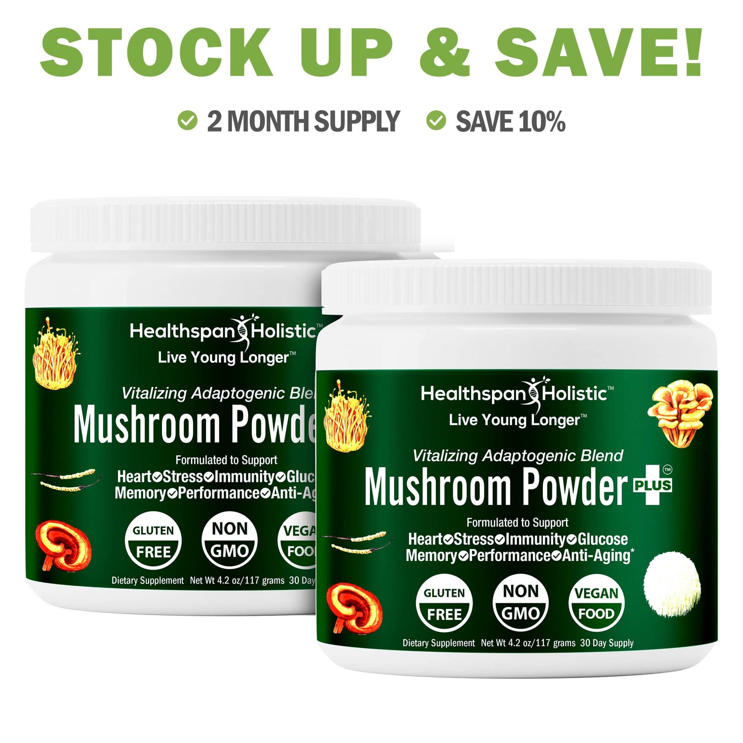 Organic Adaptogenic Mushroom Powder+ by Healthspan Holistic