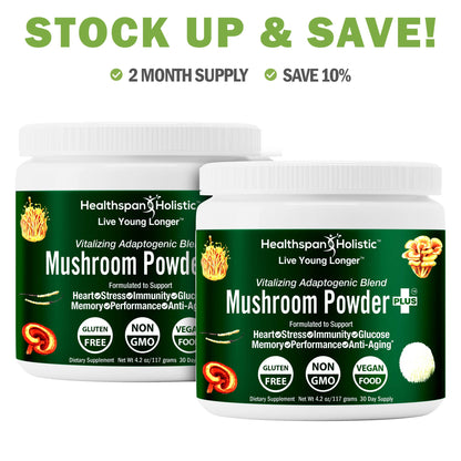 Organic Adaptogenic Mushroom Powder+ by Healthspan Holistic