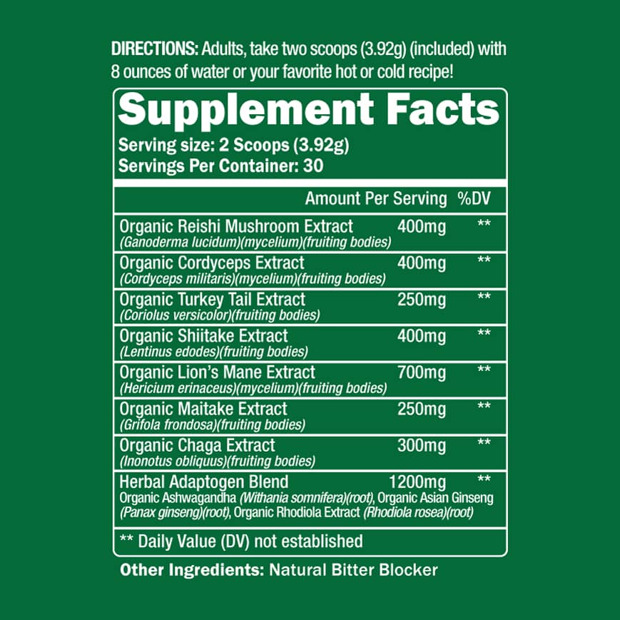 Organic Adaptogenic Mushroom Powder+ by Healthspan Holistic