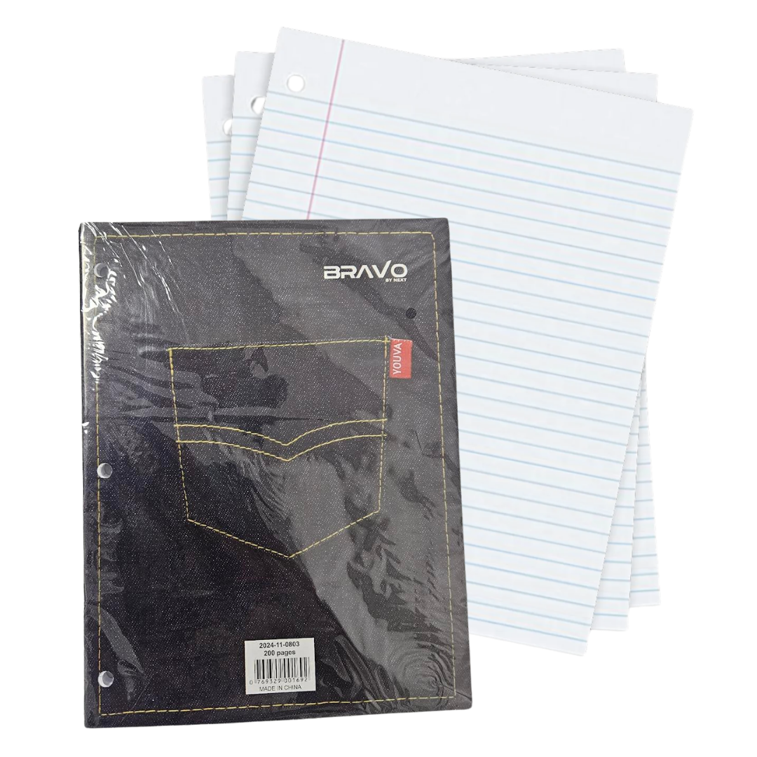 Bravo Ring Binder Paper 100 Pages (Wide Ruled) by Farmacias Savia