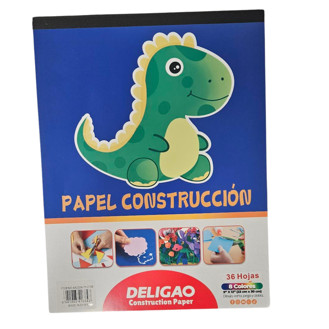 Deligao Construction Paper 36 Sheets / 8 Colors (9" x 12") by Farmacias Savia
