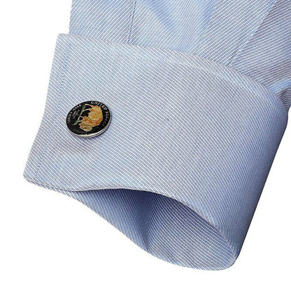 Hand Painted American Buffalo Nickel Coin Cufflinks by Cufflinks.com