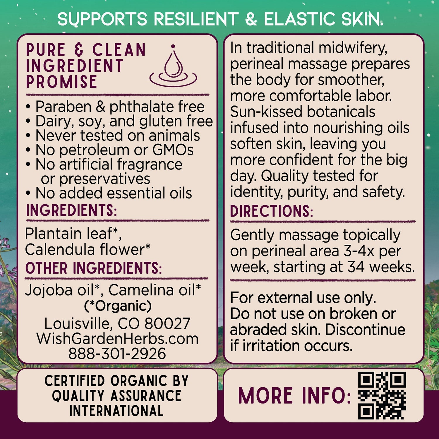 Perineum Massage Oil, Birthing Prep by WishGarden Herbs