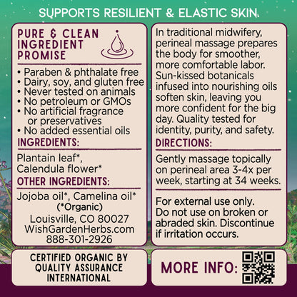 Perineum Massage Oil, Birthing Prep by WishGarden Herbs