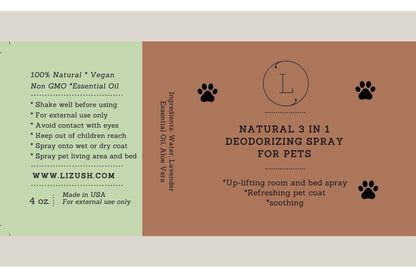 Natural Deodorizing spray for PETS by Lizush