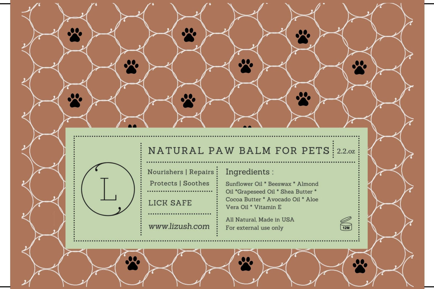 Natural Paw Balm for PETS by Lizush