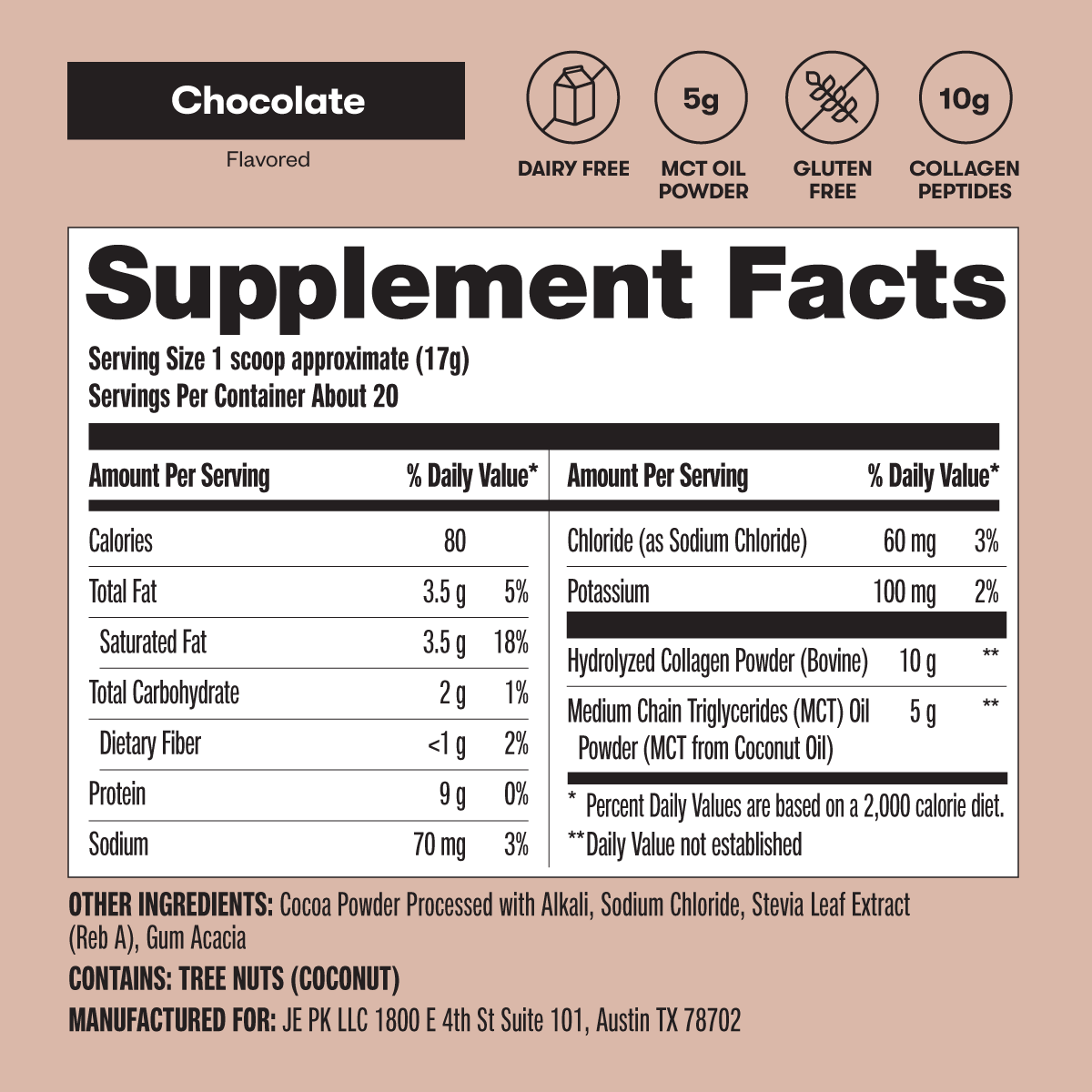 Grass-Fed Collagen Peptides &amp; MCT Brain Boost by Perfect Keto
