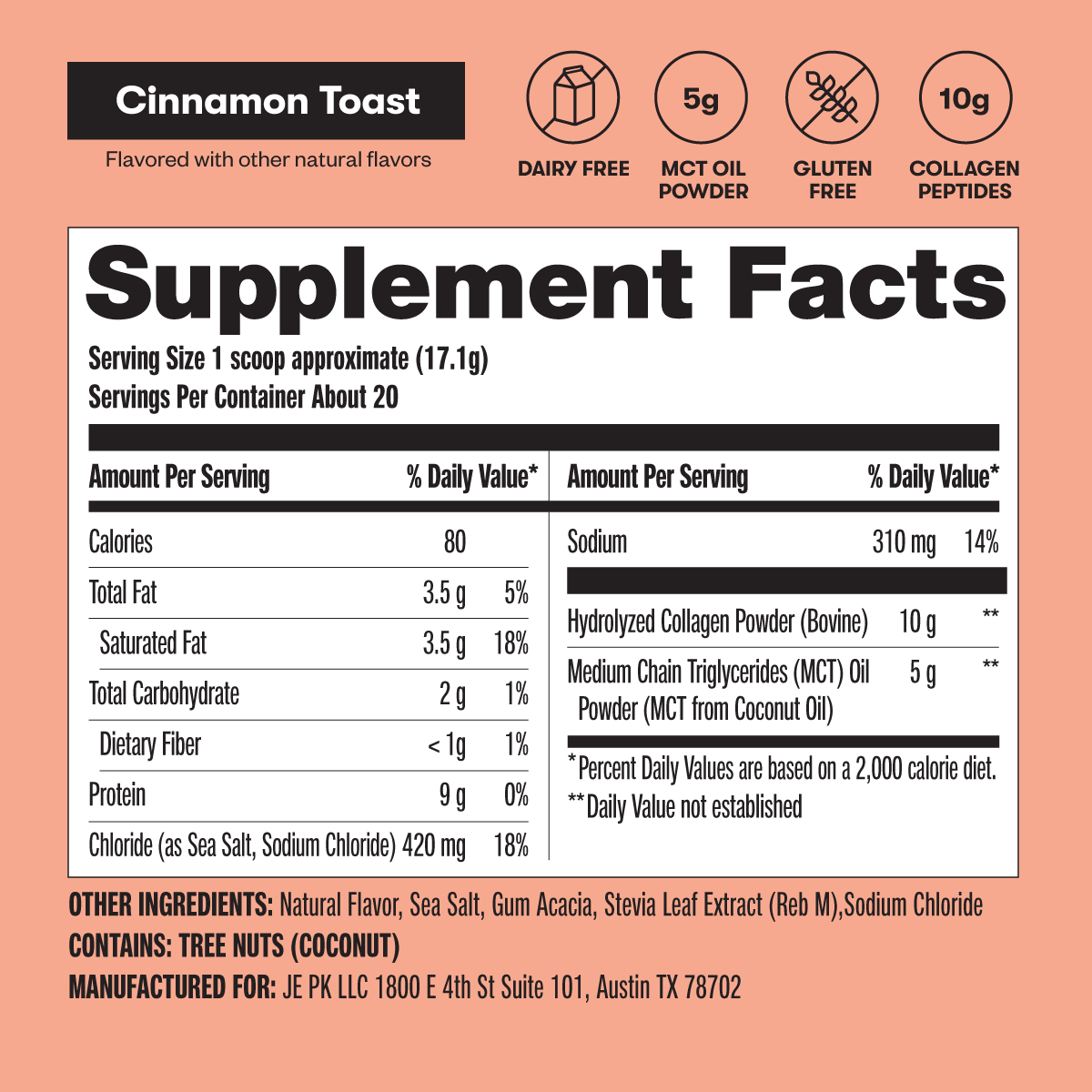 Grass-Fed Collagen Peptides &amp; MCT Brain Boost by Perfect Keto