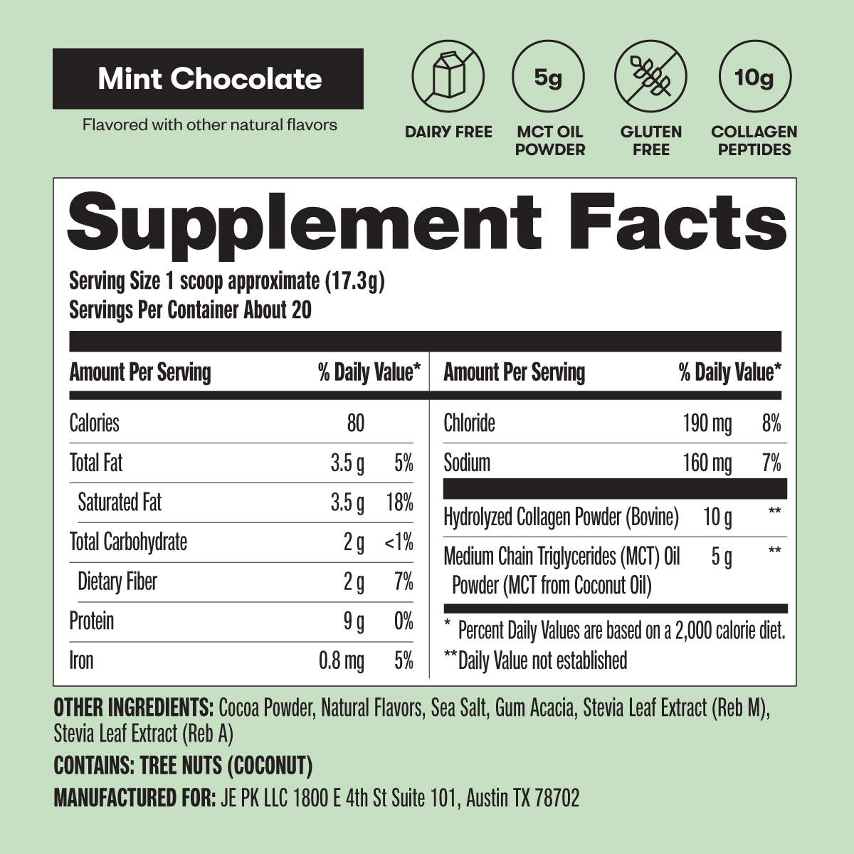 Grass-Fed Collagen Peptides &amp; MCT Brain Boost by Perfect Keto