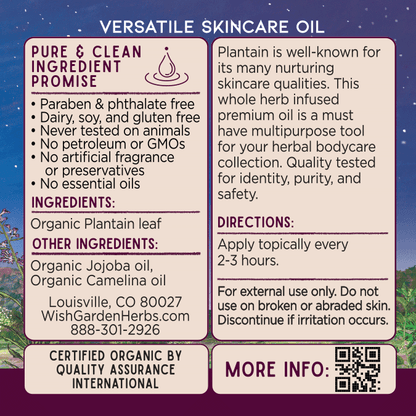 Plantain Oil, Calm &amp; Restore by WishGarden Herbs