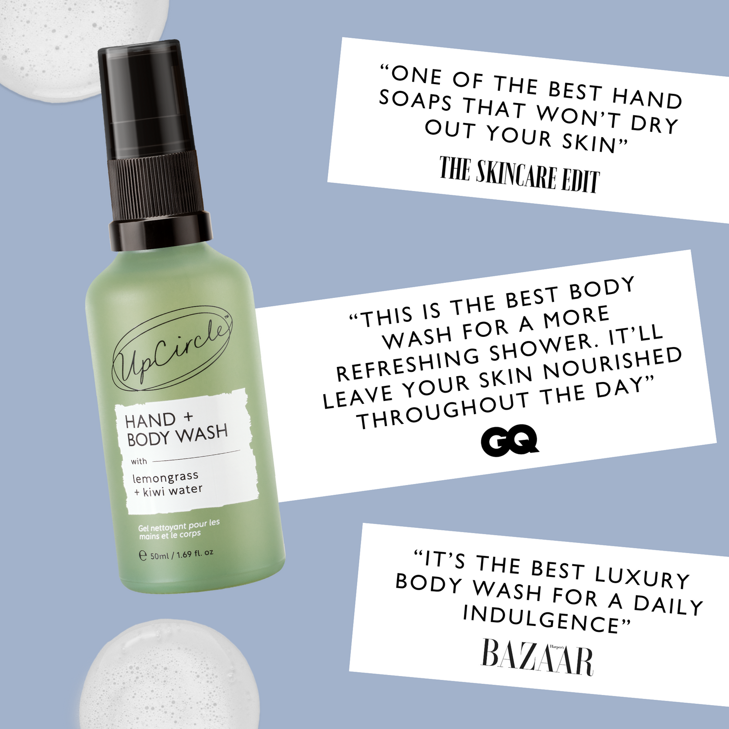 Natural Hand + Body Wash with Lemongrass - Travel Size by UpCircle