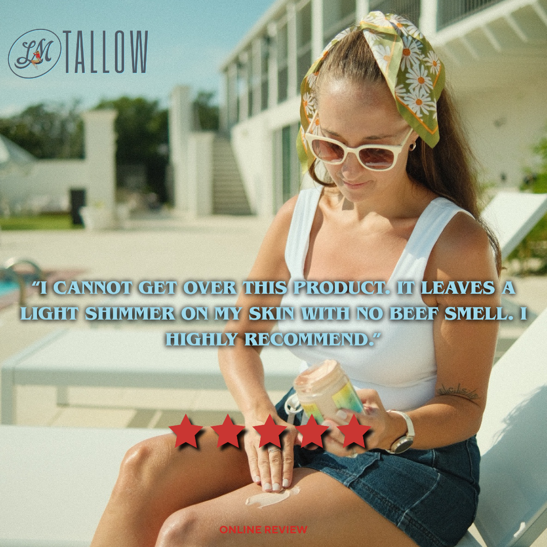 Luminous Bronze Whipped Tallow Moisturizer - Natural Bronzing Body Butter with Mica by The Lady May