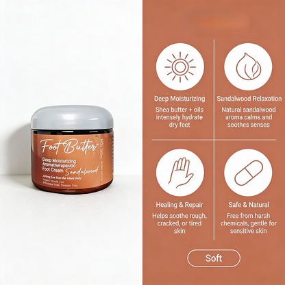 Sandalwood Foot Butter – Deep Moisturizing Foot Cream for Dry, Rough Skin by Foot Butter by Dr Ron