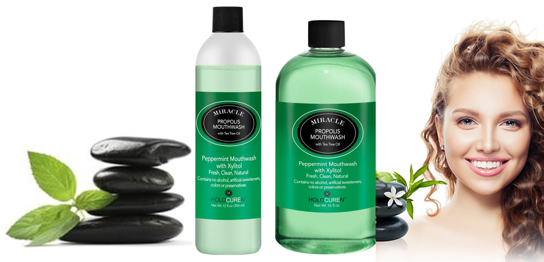 Holocuren Miracle Propolis Mouthwash with Tea Tree Oil – Fluoride-Free, 16 oz by HOLOCUREN - Official Website