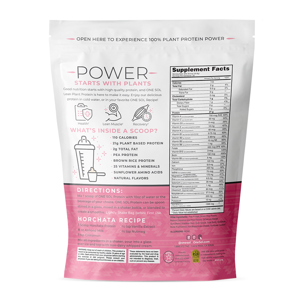 Lean Plant Protein by ONE SOL™ | Natural Plant Based Supplements