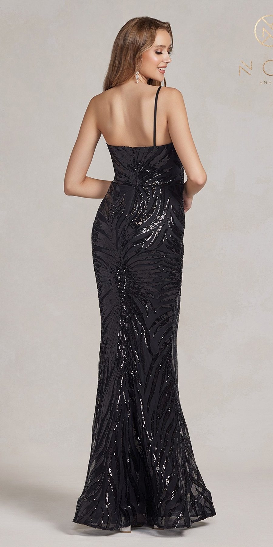 Nox Anabel R1204 Floor Length Fitted Sequin Gown by DiscountDressShop