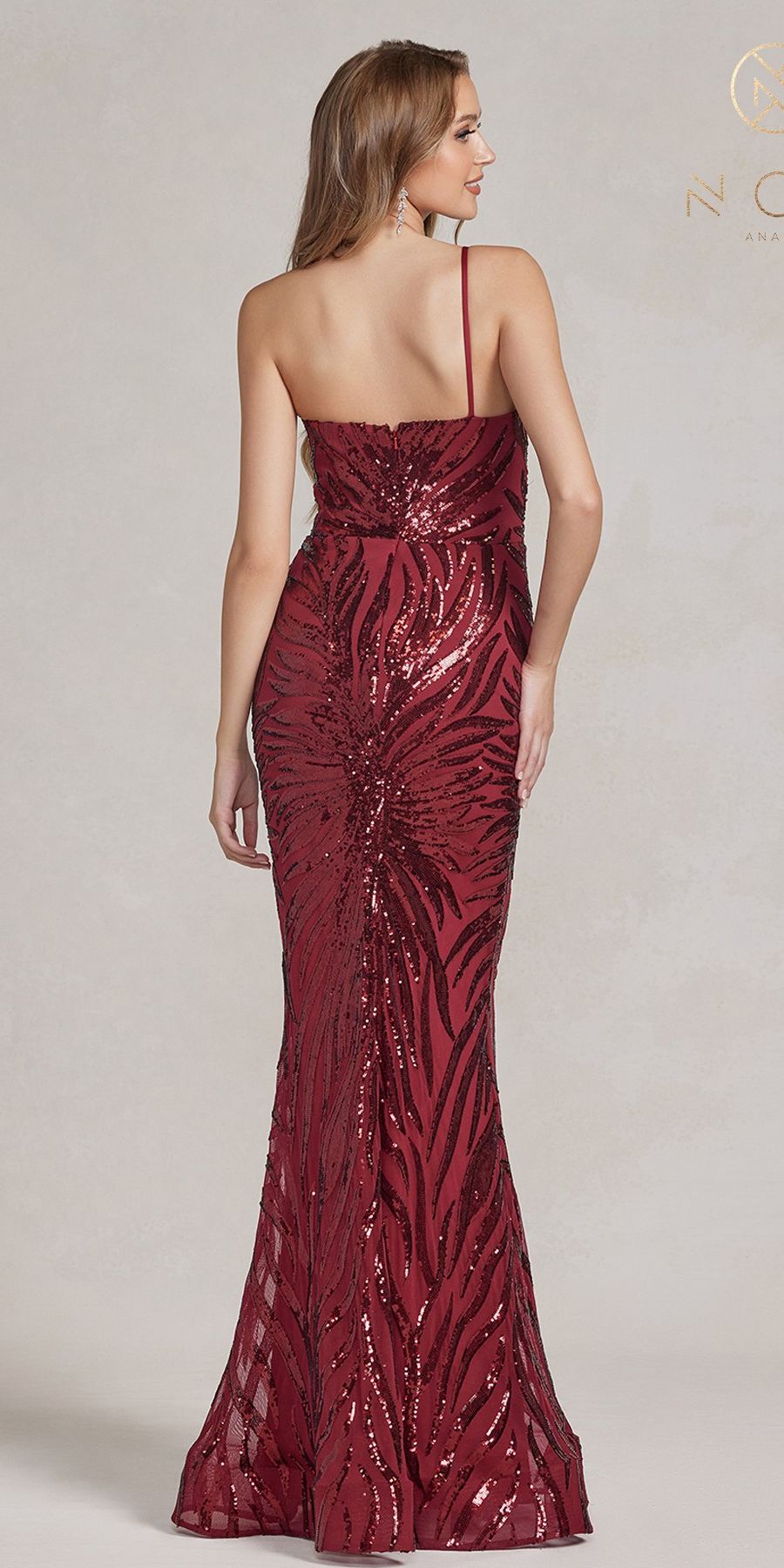 Nox Anabel R1204 Floor Length Fitted Sequin Gown by DiscountDressShop