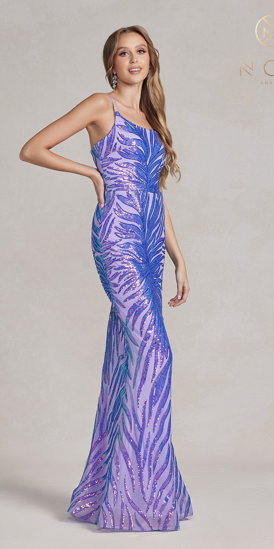 Nox Anabel R1204 Floor Length Fitted Sequin Gown by DiscountDressShop
