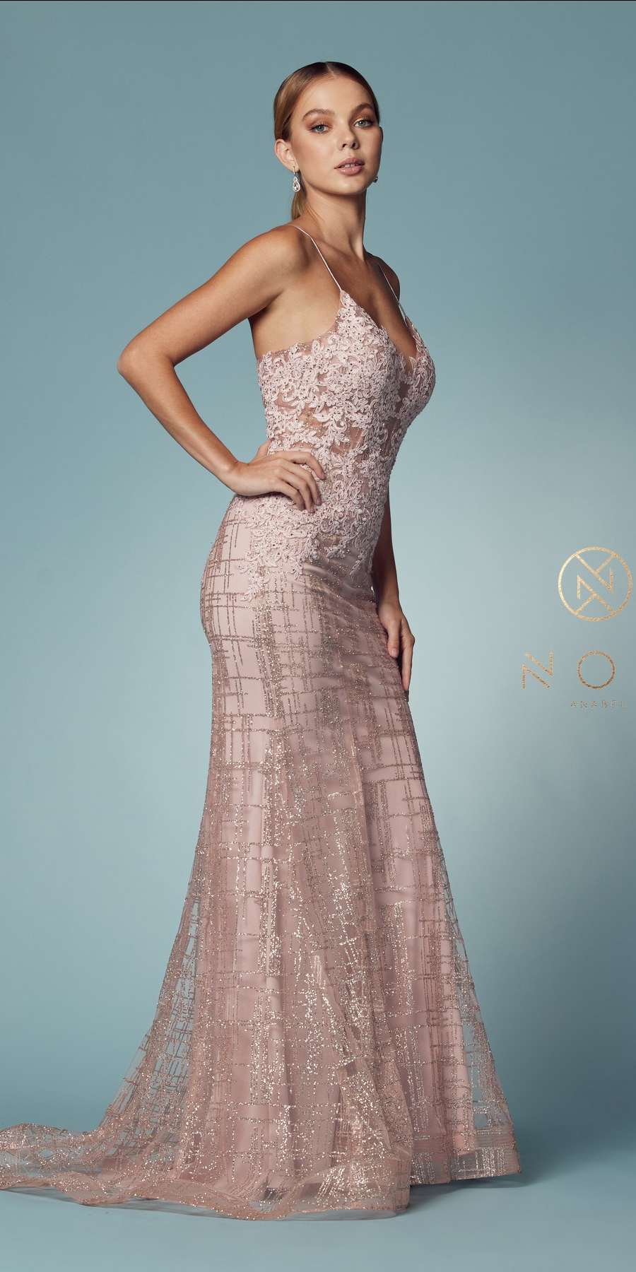 Nox Anabel R282-1 Mermaid Long Dress Corset Open-Back by DiscountDressShop