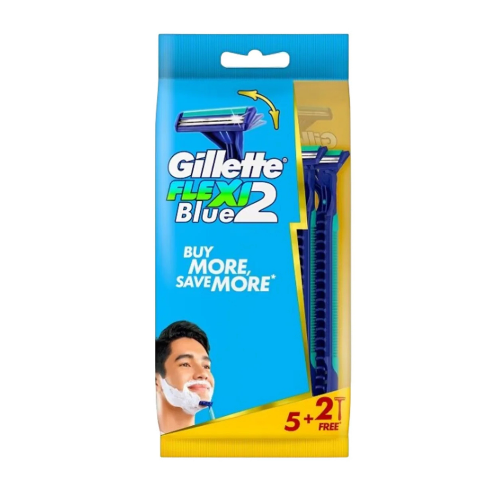 Gillette Blue 2 Flexi Disposable Razors (5+2 pack) by Farmacias Savia