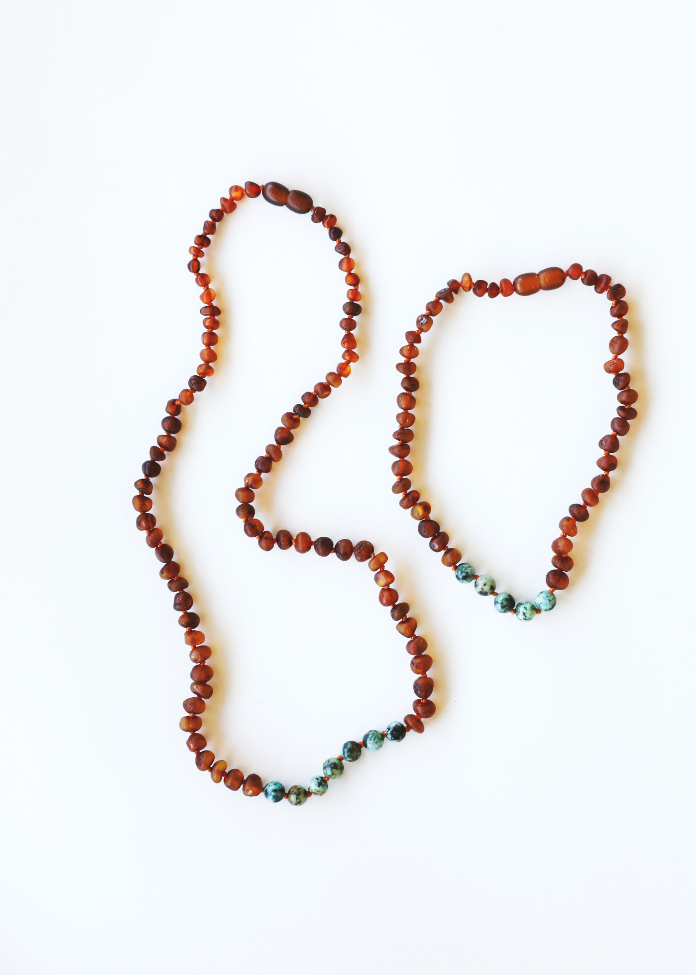 Raw Cognac Baltic Amber + Turquoise Jasper || Necklace Set by CanyonLeaf