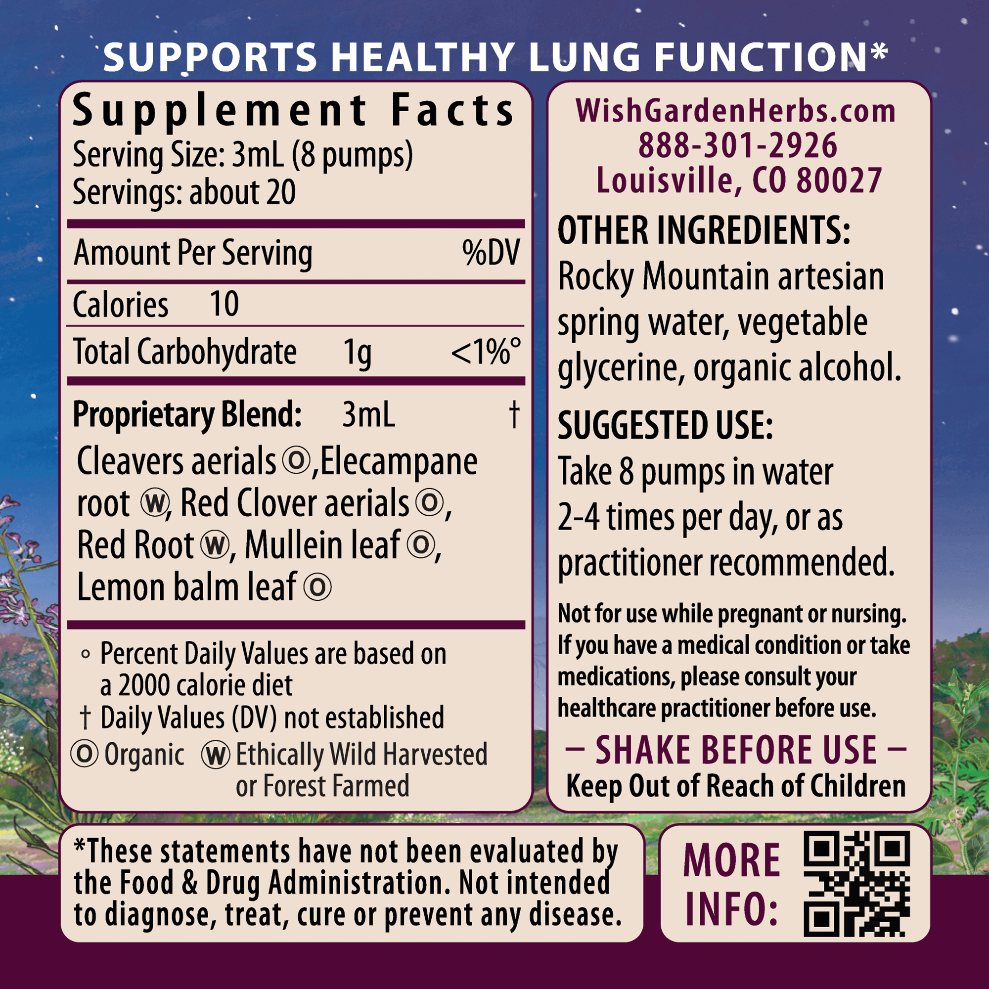 Respiratory Strength, Daily Support by WishGarden Herbs