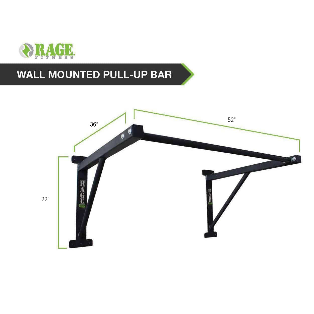 R2 Wall Mounted Pull-Up Bar by Rage Fitness