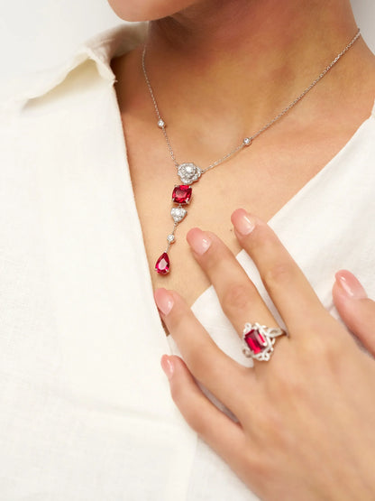 Exquisite Ruby Necklace - Ruby Veil by LINTICO