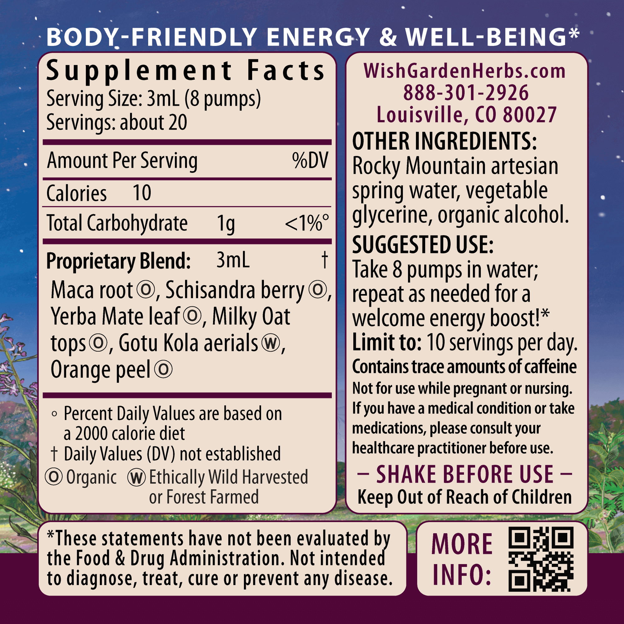 Rise &amp; Energize, Daily Energy Boost by WishGarden Herbs
