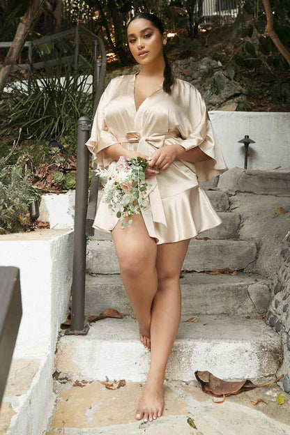 Luxury Soft Satin Kimono Robe by Cinderella Divine by DiscountDressShop