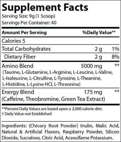 Raspberry Iced Tea Pre-Workout Energy Powder + Focus Boost &amp; Hydration | Sugar Free by Virtrue