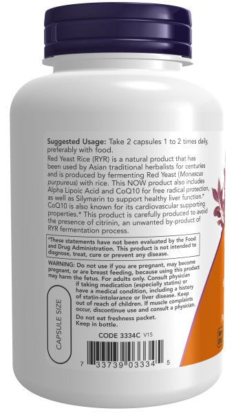 Red Yeast Rice 600mg with CoQ10 30mg by Country Life Natural Foods