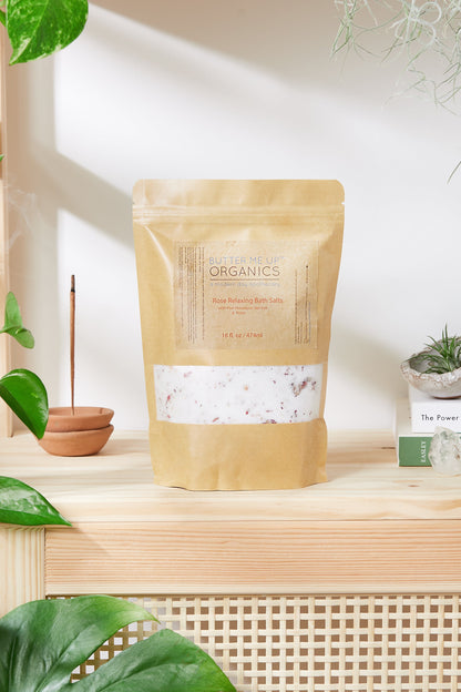 Organic Rose Salt Soak / Epsom Salt Soak / Pink Himalayan Sea Salt / Rose Absolut / Spa Gift / Butter Me Up Organics by Butter Me Up Organics