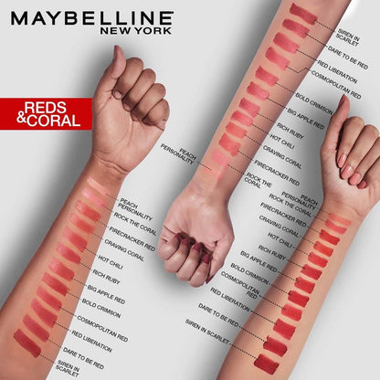 Maybelline New York Color Sensational Creamy Matte Lipstick / 690 Siren in Scarlet by Dista