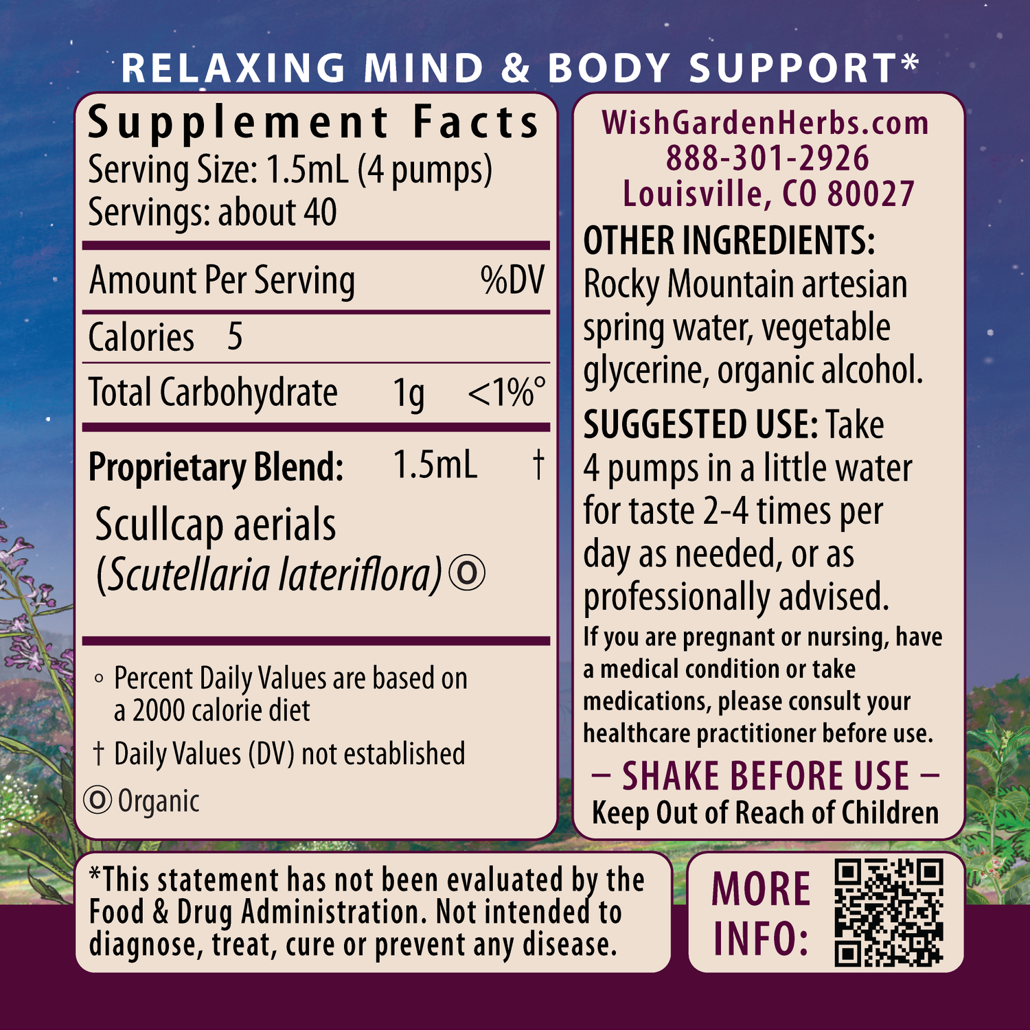 Scullcap Tincture by WishGarden Herbs