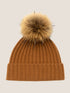100% Cashmere Rib-Knit Slouchy Beanie With Pom-Pom by LINTICO