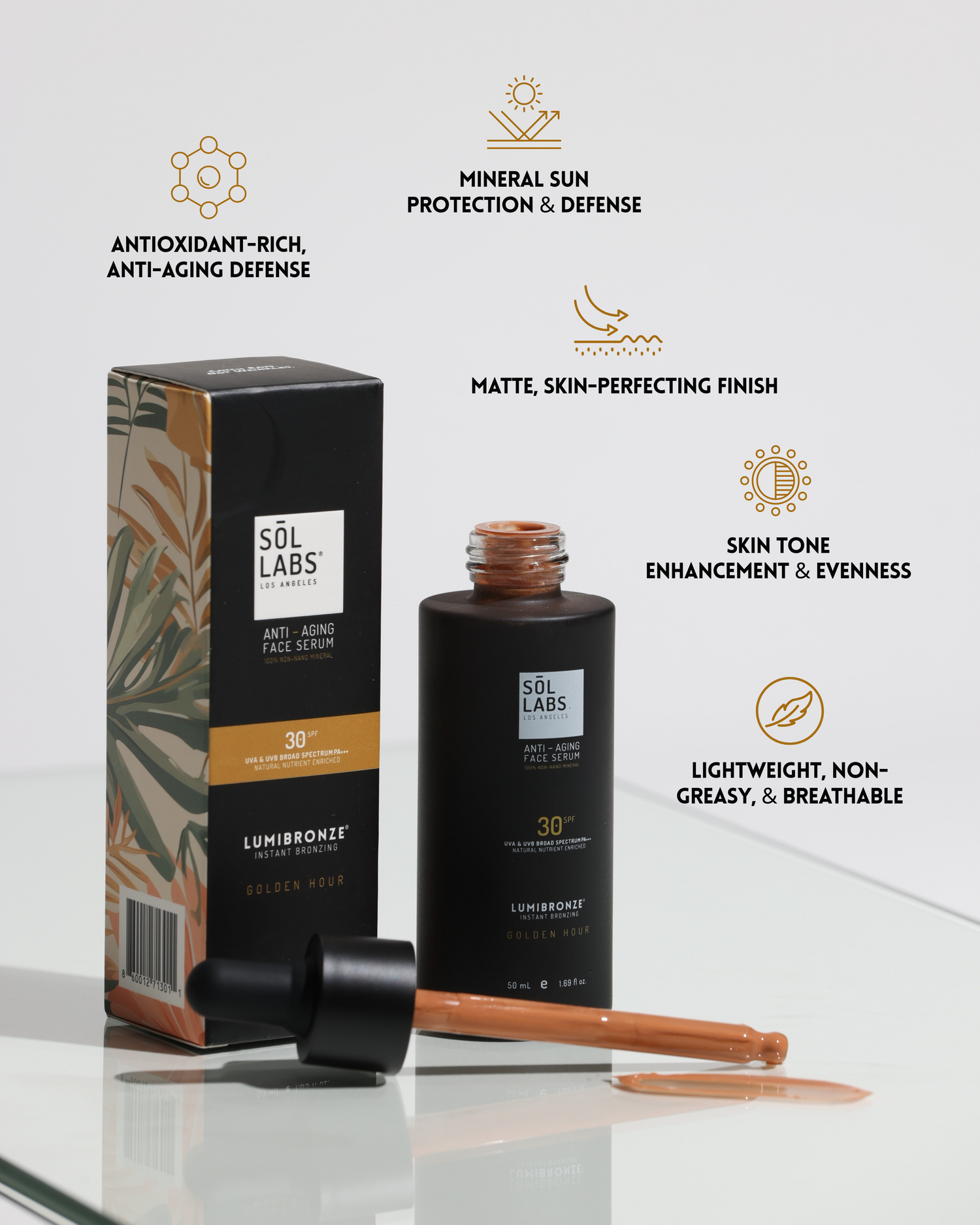 SOL LABS® LUMIBRONZE® SPF 30 Mineral Anti-Aging Bronzing Serum by SOL LABS