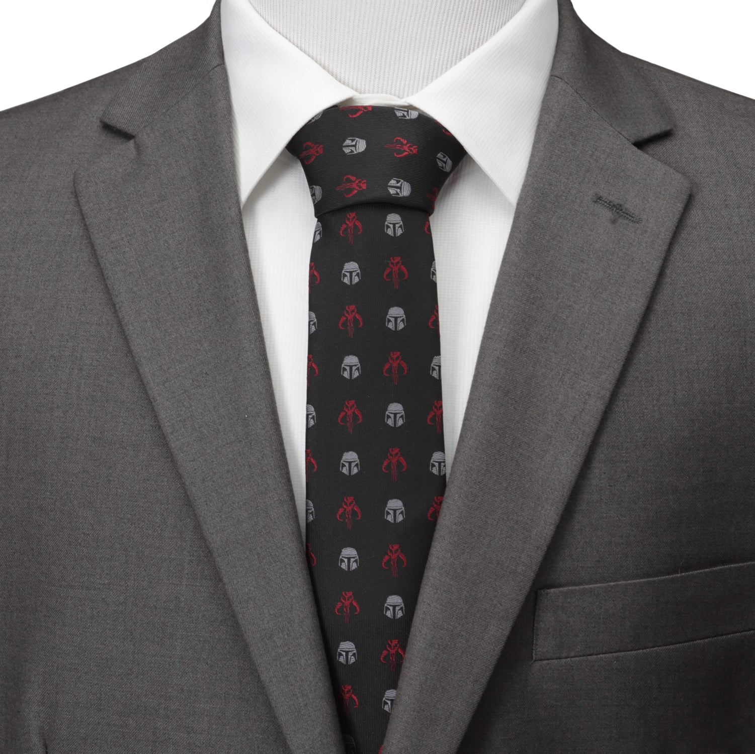 Star Wars Mandalorian and Mythosaur Red and Black Tie by Cufflinks.com