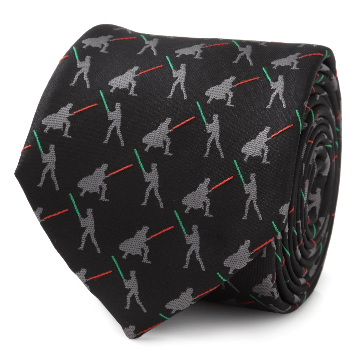 Star Wars Darth Vader and Luke Skywalker LIGHTSABER Battle Black Tie by Cufflinks.com