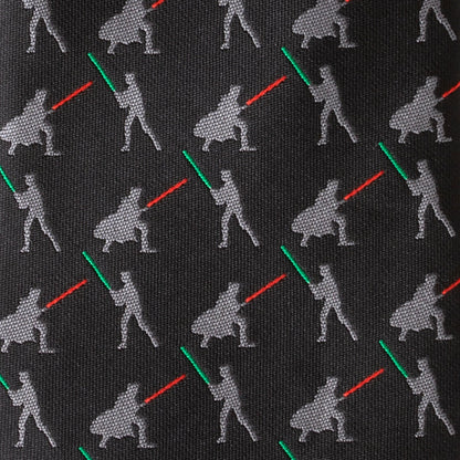 Star Wars Darth Vader and Luke Skywalker LIGHTSABER Battle Black Tie by Cufflinks.com