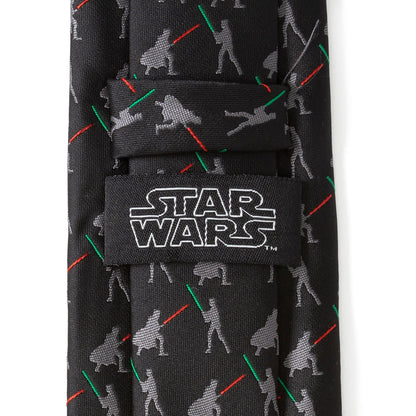 Star Wars Darth Vader and Luke Skywalker LIGHTSABER Battle Black Tie by Cufflinks.com