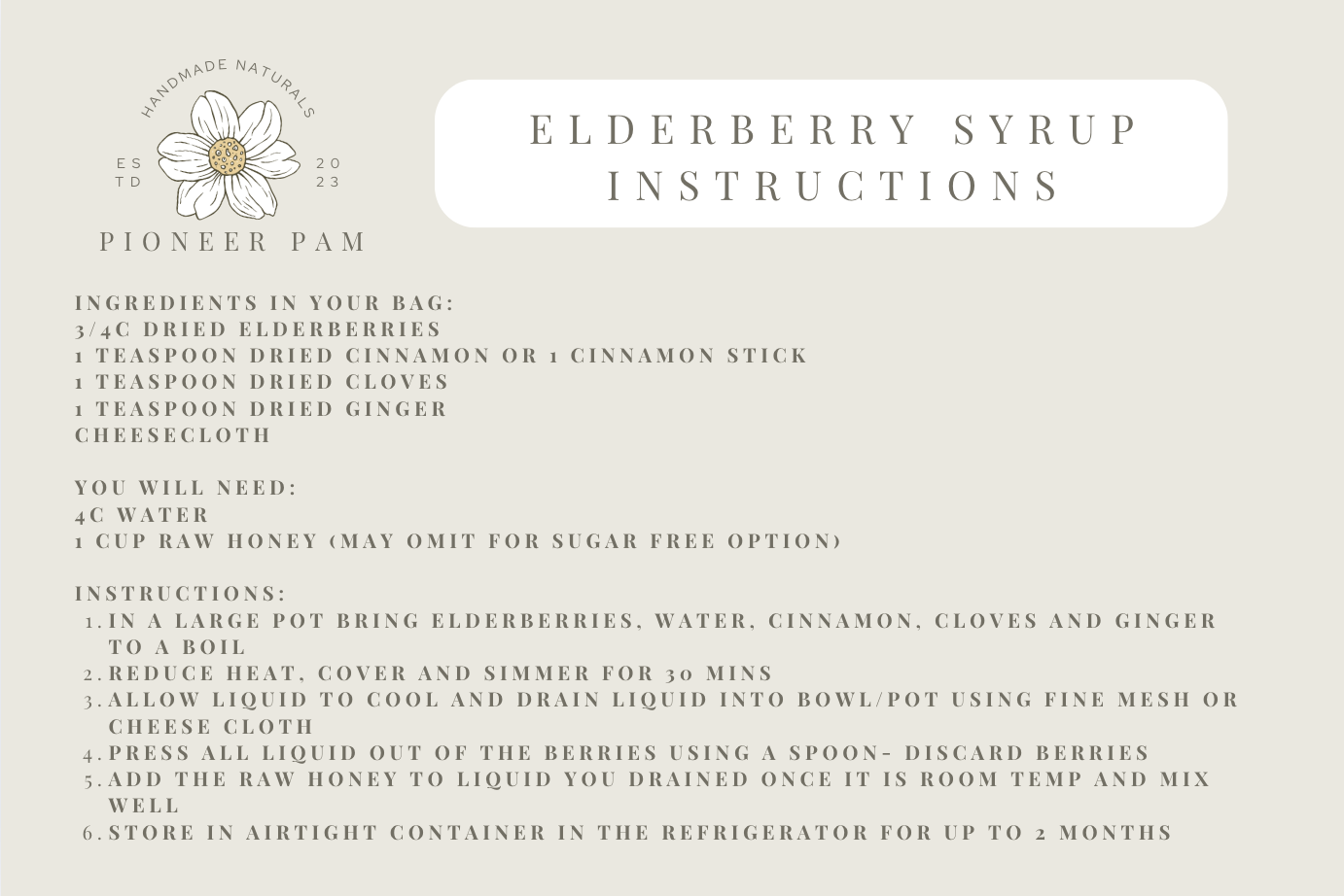 DIY Elderberry Syrup Kit by Pioneer Pam