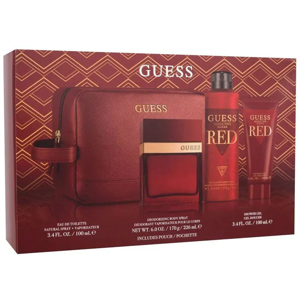 Seductive Red By Guess For Men 4Pcs Set EDT Spray by perfumesandrea